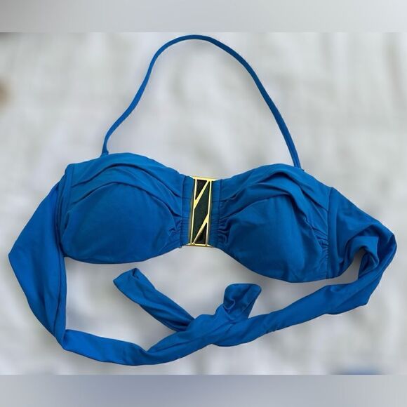 La Blanca Y2K Fiji Tropics Medallion Removable Halter Bikini Top - Size 4 - Picture 2 of 8